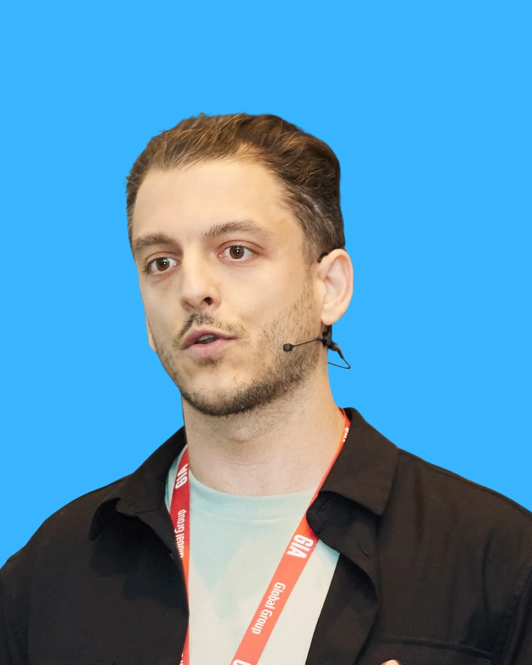 Antonis speaking at an event